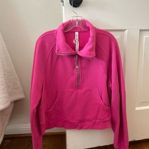 💕 LULULEMON scuba funnel neck half zip pullover sweatshirt RARE SONIC PINK, M/L